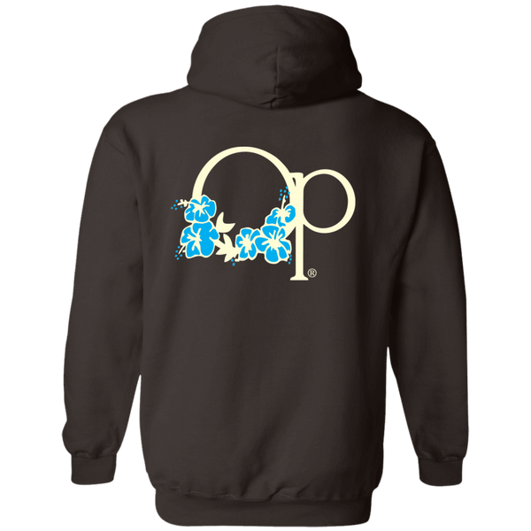 Flower Icon Flip Print Fleece Hoodie